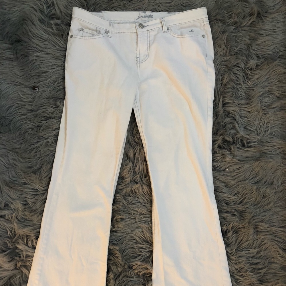 Flare leg white pants